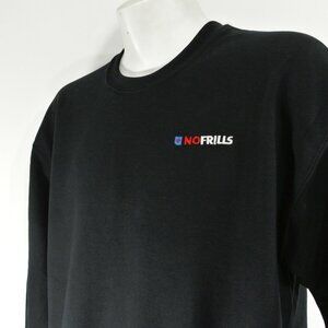 NO FRILLS Grocery Store Employee Uniform Black Sweatshirt Shirt Size XL NWT